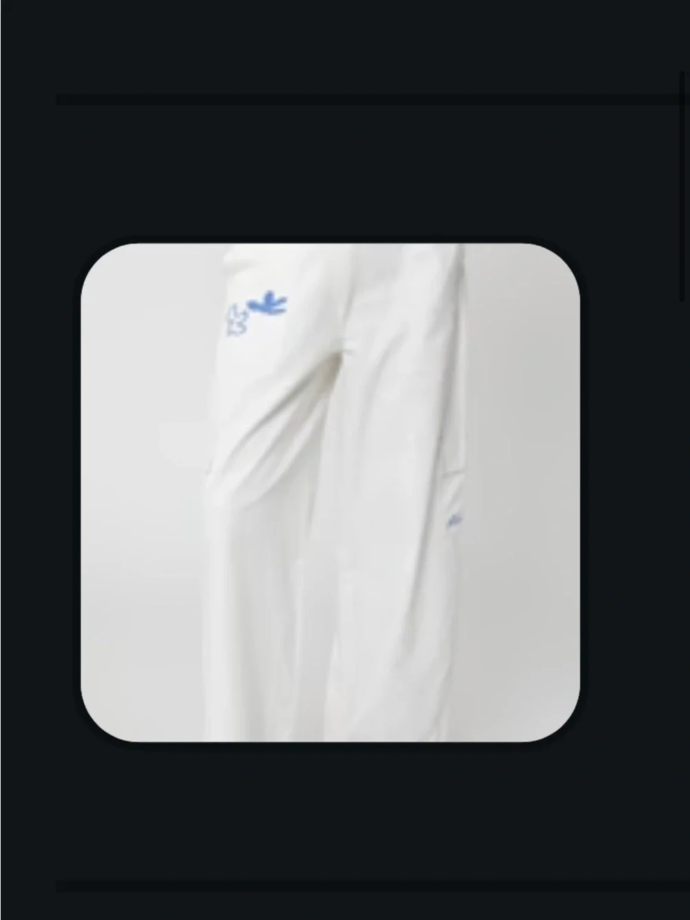Rue Stiic Dakota Cargo Painter Pants  - White Denim with Blue Embroidery